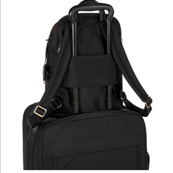 NWT TUMI Voyageur Dori Black Nylon Gold Backpack - Picture 3 of 8